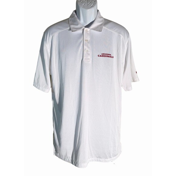 NIKE ARIZONA CARDINALS NFL Short Sleeve Button Down White Polo Shirt Medium - Picture 1 of 6